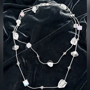 Silver Necklace with Clear Accents